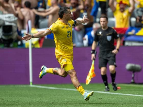 Tor zum 1:0 durch Nicolae Claudiu Stanciu (Rumaenien, 21), GER, Rumaenien vs. Ukraine, Fussball Europameisterschaft, UEFA EURO, EM, Europameisterschaft,Fussball 2024, Gruppe E, 1. Spieltag, 17.06.2024, GER, Rumaenien vs. Ukraine, Fussball Europameisterschaft, UEFA EURO 2024, Gruppe E, 1. Spieltag, 17.06.2024 Muenchen Copyright: xEibner-Pressefoto SaschaxWaltherx EP_SWA