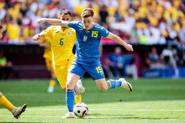UEFA EURO 2024: Rumänien - Ukraine; 17.06.2024 Viktor Tsygankov (Ukraine, 15) schießt UEFA EURO 2024: Rumänien - Ukraine; Munich Football Arena, München am 17.06.2024 Copyright: xBEAUTIFULxSPORTS Wunderlx
