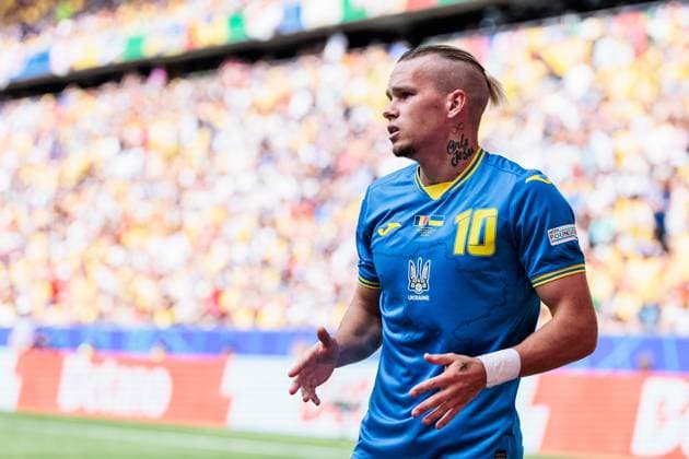 UEFA EURO 2024: Rumänien - Ukraine; 17.06.2024 Mykhailo Mudryk (Ukraine, 10) UEFA EURO 2024: Rumänien - Ukraine; Munich Football Arena, München am 17.06.2024 Copyright: xBEAUTIFULxSPORTS Wunderlx