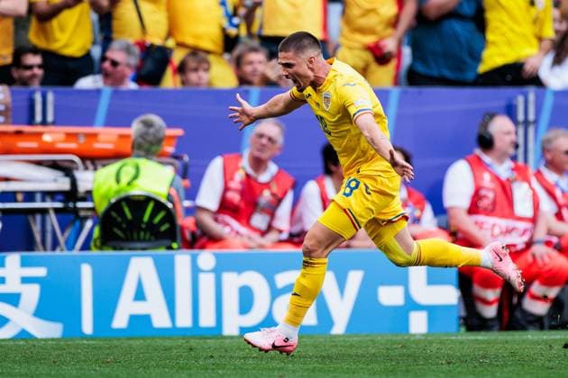 UEFA EURO 2024: Rumänien - Ukraine; 17.06.2024 Jubel zum 2:0 durch Razvan Gabriel Marin (Rumänien, 18) UEFA EURO 2024: Rumänien - Ukraine; Munich Football Arena, München am 17.06.2024 Copyright: xBEAUTIFULxSPORTS Wunderlx