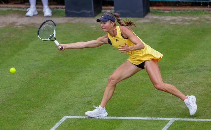 17th June 2024; Edgbaston Priory Club, Birmingham, England: Rothesay Tennis Classic Birmingham, Day 1; Elina Avanesyan in her womens singles match against Anastasia Potapova  ActionPlus12655798 RogerxEvans