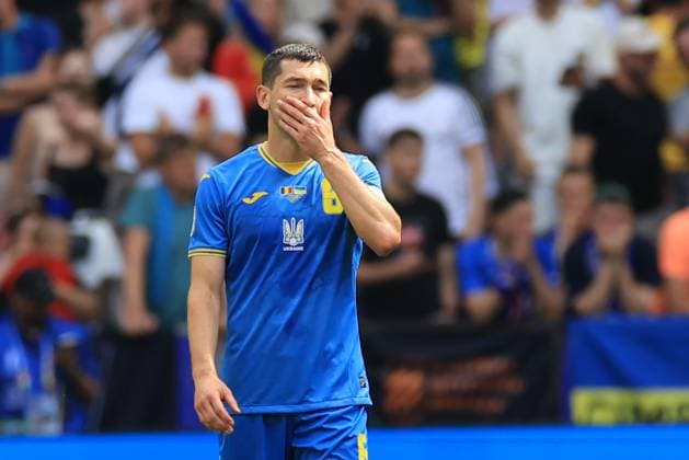 17th June 2024; Munich Football Arena, Munich, Germany; Euro 2024 Group E Football, Romania versus Ukraine; Taras Stepanenko (UKR) looks dejected as his team got behind by 3-0 in the 57th minute  ActionPlus12655817 PierrexTeyssot