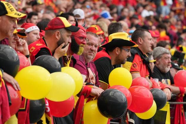 Belgische Fans - Frankfurt 17.06.2024: Belgien vs Slowakei, EURO2024 M9, Gruppe E, EM-Arena Frankfurt