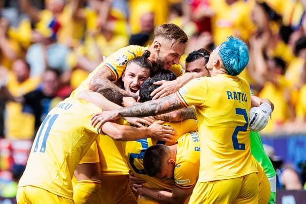 UEFA EURO 2024: Rumänien - Ukraine; 17.06.2024 Jubel zum 1:0 durch Nicolae Stanciu (Rumänien, 21) UEFA EURO 2024: Rumänien - Ukraine; Munich Football Arena, München am 17.06.2024 Copyright: xBEAUTIFULxSPORTS Wunderlx
