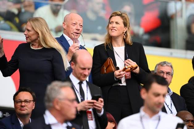Belgium v Slovakia Group E - UEFA EURO, EM, Europameisterschaft,Fussball 2024 FRANKFURT AM MAIN, GERMANY - JUNE 17 : PIET VANDENDRIESSCHE CEO URBFSA and Annelies Verlinden (CD&V), Minister of the Interior, Institutional Reform and Democratic Renewal during the UEFA EURO 2024 European Football Championship tournament group E stage match between Belgium and Slovakia at Frankfurt Arena on June 17, 2024 in Frankfurt am Main, Germany, 17 06 2024 Frankfurt am Main Germany  Copyright: xVincentxKalutx