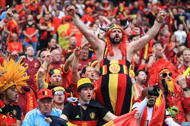 Sport Themen der Woche KW25 Sport Bilder des Tages Football - UEFA EURO, EM, Europameisterschaft,Fussball 2024 - Group E - Belgium v Slovakia 17th June 2024 - UEFA EURO 2024 - Group E - Belgium v Slovakia - Belgium fans - Photo: Simon Stacpoole Offside. Frankfurt Germany *** Fußball UEFA EURO 2024 Gruppe E Belgien gegen Slowakei 17. Juni 2024 UEFA EURO 2024 Gruppe E Belgien gegen Slowakei Belgien Fans Foto Simon Stacpoole Abseits Frankfurt Deutschland  Copyright: xSimonxStacpoolexOffside