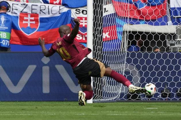 Grosse Chance für Romelu Lukaku (Belgien, Belgium, Belgie, Belgique, 10) - Frankfurt 17.06.2024: Belgien vs Slowakei, EURO2024 M9, Gruppe E, EM-Arena Frankfurt
