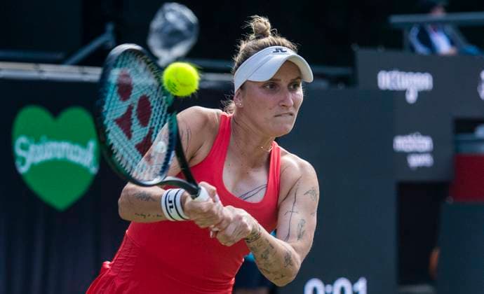 17.06.2024, WTA, Tennis Damen 500, Tennis, Damen, ecotrans Ladies Open 2024, Berlin, 1. Runde, Einzel, Marketa Vondrousova (Tschechien) - Rebeka Masarova (Spanien) Marketa Vondrousova (Tschechien) Berlin Steffi-Graf-Stadion Berlin Deutschland