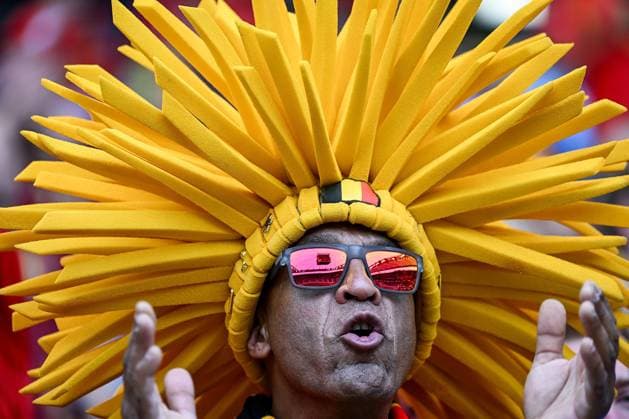 17.06.2024, xpsx, UEFA EURO, EM, Europameisterschaft,Fussball 2024 Vorrunde, Belgien - Slowakei v.l. Belgische Fans Zuschauer (DFL DFB REGULATIONS PROHIBIT ANY USE OF PHOTOGRAPHS as IMAGE SEQUENCES and or QUASI-VIDEO) emspor Frankfurt