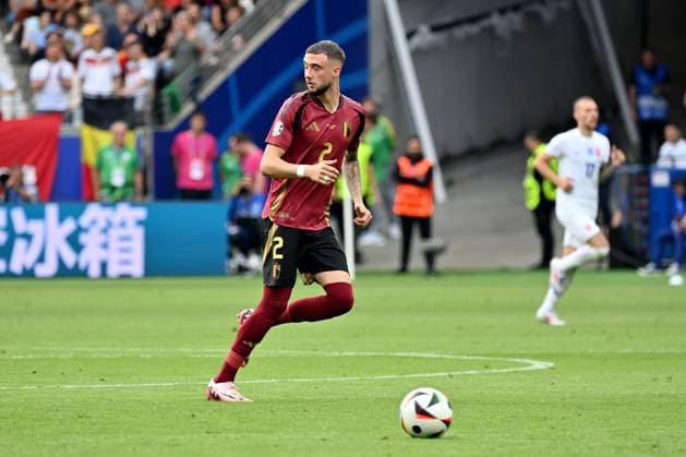 17.06.2024, xjrdrx, Fussball EM 2024, Belgien - Slowakei emspor, v.l. Zeno Debast (Belgien) (DFL DFB REGULATIONS PROHIBIT ANY USE OF PHOTOGRAPHS as IMAGE SEQUENCES and or QUASI-VIDEO) Frankfurt
