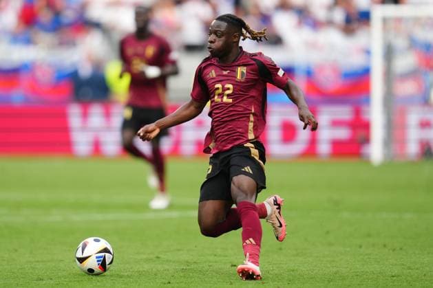 GER: Belgium v Slovakia. UEFA EURO, EM, Europameisterschaft,Fussball 2024 Jeremy Doku of Belgium during the UEFA Euro 2024 match between Belgium and Slovakia, Group E date 1, played at Frankfurt Arena on June 17, 2024 in Frankfurt, Germany. kpng Copyright: xBaguxBlancox xPRESSINPHOTOx PS_240616_BEL_ESL_053