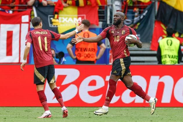 FRANKFURT, Arena Frankfurt, 17-06-2024 , European Football Championship Euro2024, Group stage match no.9 between Belgium and Slovakia. Belgium player Romelu Lukaku scores the 1-1 Belguim - Slovakia (Euro2024)  x25518280x Copyright: