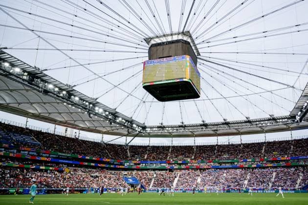 240617 Frankfurt Arena during the UEFA EURO, EM, Europameisterschaft,Fussball 2024 Football Championship match between Belgium and Slovakia on June 17, 2024 in Frankfurt. Photo: Mathias Bergeld BILDBYRAN kod MB MB0937 fotboll football soccer fotball fotbolls-em europamästerskap em uefa euro uefa european football championship euro 2024 belgien belgium slovakien slovakia bbeng Copyright: MATHIASxBERGELD BB240617MB099
