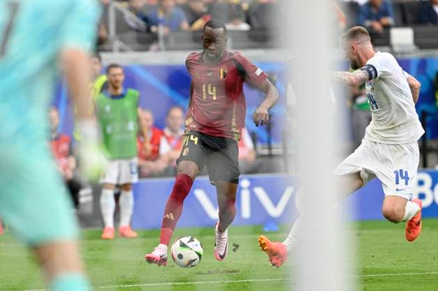 Belgium v Slovakia Group E - UEFA EURO, EM, Europameisterschaft,Fussball 2024 FRANKFURT AM MAIN, GERMANY - JUNE 17 : Lukebakio Dodi forward of Belgium during the UEFA EURO 2024 European Football Championship tournament group E stage match between Belgium and Slovakia at Frankfurt Arena on June 17, 2024 in Frankfurt am Main, Germany, 17 06 2024 Frankfurt am Main Germany  Copyright: xDhax