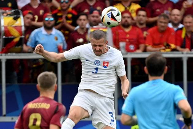 17.06.2024, xjrdrx, Fussball EM 2024, Belgien - Slowakei emspor, v.l. Denis Vavro (Slowakei) (DFL DFB REGULATIONS PROHIBIT ANY USE OF PHOTOGRAPHS as IMAGE SEQUENCES and or QUASI-VIDEO) Frankfurt
