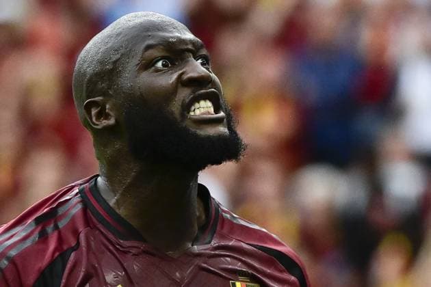Belgium s Romelu Lukaku reacts during a soccer game between Belgian national soccer team Red Devils and Slovakia, Monday 17 June 2024 in Frankfurt Am Main, Germany, the first match in the group stage of the UEFA EURO, EM, Europameisterschaft,Fussball 2024 European championships. DIRKxWAEM  x94749606x