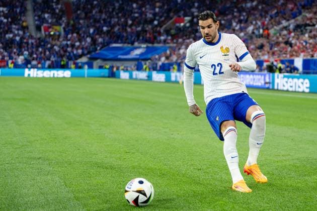240617 Theo Hernandez of France during the UEFA EURO, EM, Europameisterschaft,Fussball 2024 Football Championship match between Austria and France on June 17, 2024 in Düsseldorf. Photo: Jesper Zerman BILDBYRAN kod JZ JZ0540 fotboll football soccer fotball fotbolls-em europamästerskap em uefa euro uefa european football championship euro 2024 österrike austria frankrike france bbeng Copyright: JESPERxZERMAN BB240617JZ043