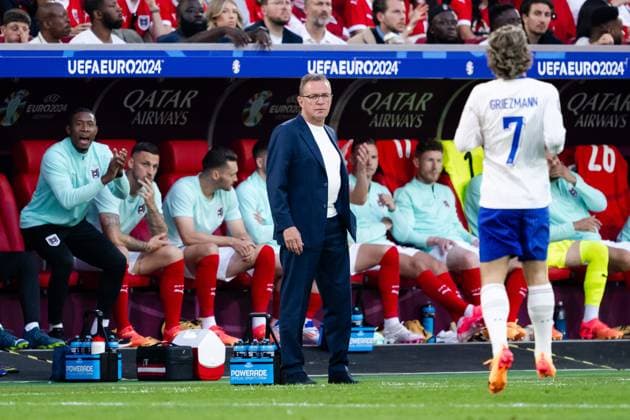 240617 Head coach Ralf Rangnick of Austria during the UEFA EURO, EM, Europameisterschaft,Fussball 2024 Football Championship match between Austria and France on June 17, 2024 in Düsseldorf. Photo: Jesper Zerman BILDBYRAN kod JZ JZ0540 fotboll football soccer fotball fotbolls-em europamästerskap em uefa euro uefa european football championship euro 2024 österrike austria frankrike france bbeng Copyright: JESPERxZERMAN BB240617JZ050