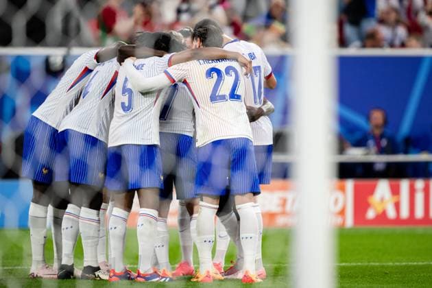 240617 Players of France celebrate the 0-1 goal during the UEFA EURO, EM, Europameisterschaft,Fussball 2024 Football Championship match between Austria and France on June 17, 2024 in Düsseldorf. Photo: Jesper Zerman BILDBYRAN kod JZ JZ0540 fotboll football soccer fotball fotbolls-em europamästerskap em uefa euro uefa european football championship euro 2024 österrike austria frankrike france bbeng jubel Copyright: JESPERxZERMAN BB240617JZ074