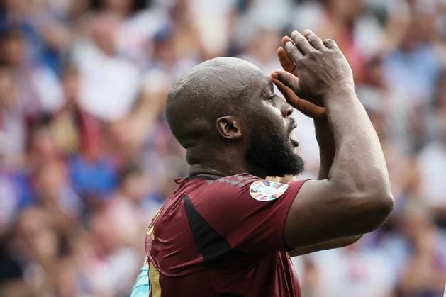 Belgium s Romelu Lukaku reacts during a soccer game between Belgian national soccer team Red Devils and Slovakia, Monday 17 June 2024 in Frankfurt Am Main, Germany, the first match in the group stage of the UEFA EURO, EM, Europameisterschaft,Fussball 2024 European championships. BRUNOxFAHY  x94765677x