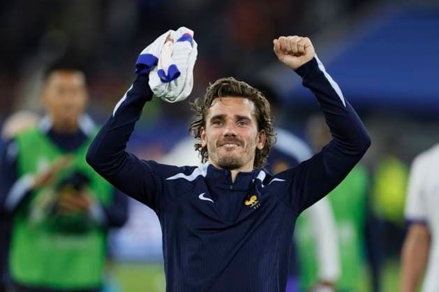 Austria v France: Group D - UEFA EURO, EM, Europameisterschaft,Fussball 2024 Antoine Griezmann of France celebrates after the UEFA EURO 2024 group stage match between Austria and France at Düsseldorf Arena on June 17, 2024 in Dusseldorf, Germany. Düsseldorf Düsseldorf Arena Germany Germany Copyright: xRichardxSellers Sportsphoto APLx 14041163