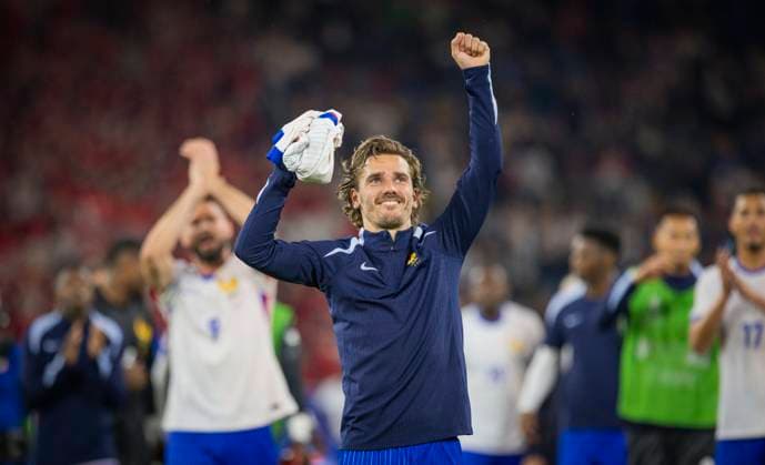 Duesseldorf, Germany. 17th Jun 2024. Final jubilation: Antoine Griezmann (FRA) Austria - France Österreich - Frankreich 15.06.2024