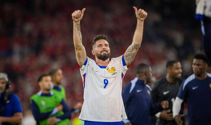 Duesseldorf, Germany. 17th Jun 2024. Final jubilation: Olivier Giroud (FRA) Austria - France Österreich - Frankreich 15.06.2024