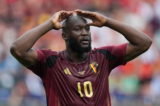 2024-06-17 Belgium v Slovakia - Group E - UEFA EURO, EM, Europameisterschaft,Fussball 2024 FRANKFURT, GERMANY - JUNE 17: Romelu Lukaku of Belgium looks dejected during the Group E - UEFA EURO 2024 match between Belgium and Slovakia at Deutsche Bank Park on June 17, 2024 in Frankfurt, Germany. (Photo by Joris Verwijst BSR Agency) Frankfurt Germany Content not available for redistribution in The Netherlands directly or indirectly through any third parties. Copyright: xBSRxAgencyx