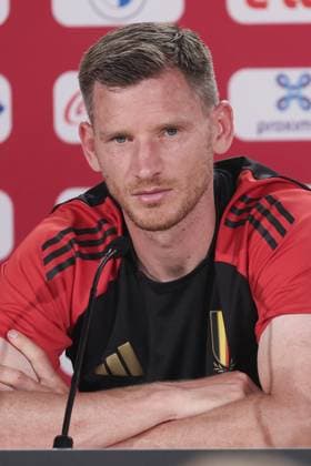 Belgium s Jan Vertonghen pictured during a press conference, PK, Pressekonferenz of Belgian national soccer team Red Devils, Tuesday 18 June 2024 at their base camp in Freiberg am Neckar, Germany, during the UEFA EURO, EM, Europameisterschaft,Fussball 2024 European Soccer Championships. The Red Devils play in Group E at the Euro 2024 European Championships in Germany. BRUNOxFAHY  x94792797x