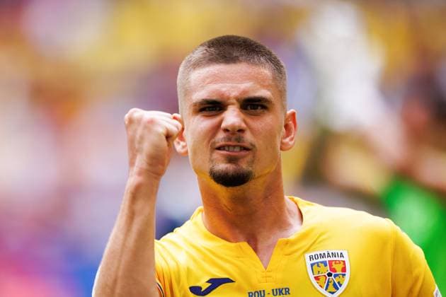 Romania Vs Ukraine in Munich, Germany - 17 Jun 2024 Razvan Marin (Romania) seen celebrating a goal during the UEFA EURO, EM, Europameisterschaft,Fussball 2024 game between national teams of Romania and Ukraine at Allianz Arena. Final score; Romania 3:0 Ukraine Munich Germany Copyright: xMaciejxRogowskix xSOPAxImagesx MROGOWSKI-19