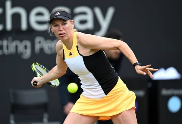 Caroline Wozniacki of Denmark in action during her first round match Rothesay Classic Birmingham, Day 2, Tennis, Edgbaston Priory Club, Birmingham, UK - 18 June 2024  Copyright: xAnnaxGowthorpe Shutterstockx 14543313h