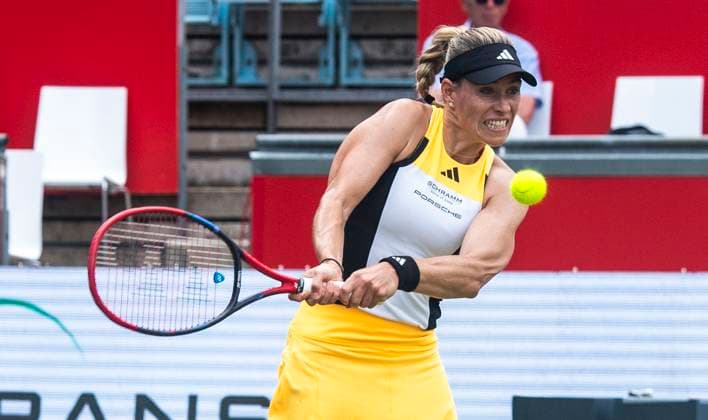 18.06.2024, WTA, Tennis Damen 500, Tennis, Damen, ecotrans Ladies Open 2024, Berlin, Einzel, 1. Runde, Angelique Kerber (Deutschland) - Linda Noskova (Tschechien) Angelique Kerber (Deutschland) Berlin Steffi-Graf-Stadion Berlin Deutschland