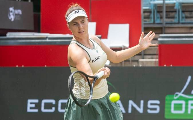 18.06.2024, WTA, Tennis Damen 500, Tennis, Damen, ecotrans Ladies Open 2024, Berlin, Einzel, 1. Runde, Angelique Kerber (Deutschland) - Linda Noskova (Tschechien) Linda Noskova (Tschechien) Berlin Steffi-Graf-Stadion Berlin Deutschland