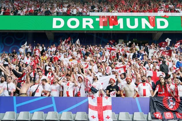 Supporters of Georgia during UEFA EURO, EM, Europameisterschaft,Fussball 2024 - Turkiye vs Georgia, UEFA European Football Championship in Dortmund, Germany, June 18 2024  Copyright: xEmmanuelexMastrodonato IPAxSportx xx IPA_47246434 IPA_Agency_IPA47246434