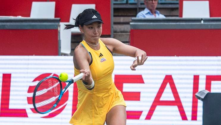 18.06.2024, WTA, Tennis Damen 500, Tennis, Damen, ecotrans Ladies Open 2024, Berlin, Einzel, 1. Runde, Xinyu Wang (China) - Ons Jabeur (Tunesien) Xinyu Wang (China) Berlin Steffi-Graf-Stadion Berlin Deutschland