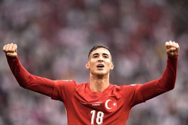 Turkey s Mert Muldur celebrates after goal 1-0 during the Euro 2024 soccer match between Turkey and Georgia at the Signal Iduna Park, Dortmund, Germany - Tuesday 18, 2024. - Soccer.  Copyright: xFabioxFerrari LaPressex