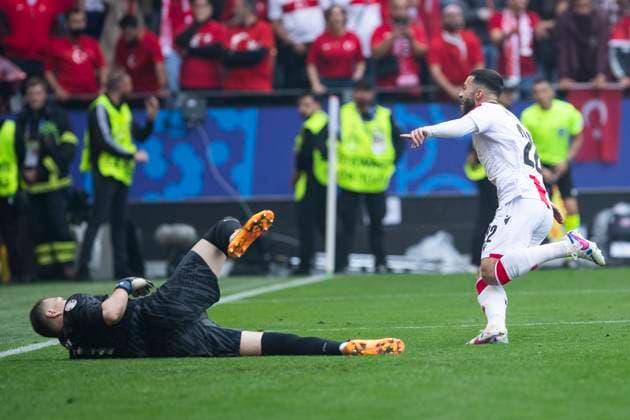 UEFA EURO, EM, Europameisterschaft,Fussball 2024: Türkei - Georgien; 18.06.2024 Georges Mikautadze (Georgien, 22) jubelt nach seinem Tor. UEFA EURO 2024: Türkei - Georgien; Stadion Dortmund, Dortmund am 18.06.2024 Copyright: xBEAUTIFULxSPORTS Meuselx