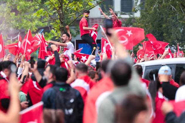 18.06.2024, Fussball, Europameisterschaft 2024, EM2024, Türkei - Georgien, Fans der Türkei feiern in Dortmund, Dortmund Innenstadt NRW Deutschland xRHR-FOTO DEx Copyright: DennisxEwert RHR-FOTOx RHR-FOTO DE