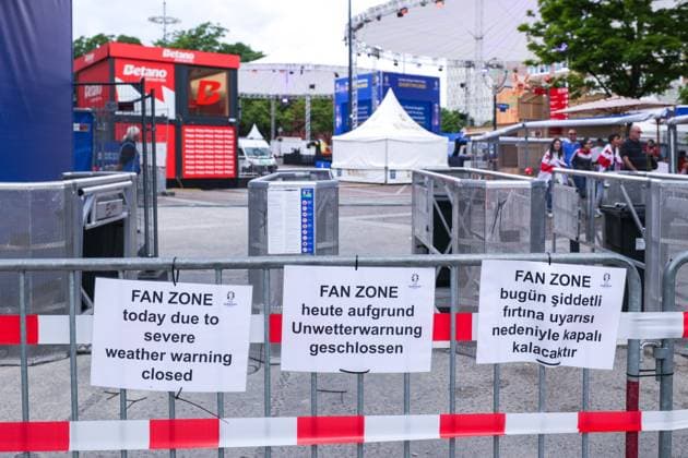 18.06.2024, Fussball, Europameisterschaft 2024, EM2024, Türkei - Georgien, Fanzonen bleiben wegen einer Unwetterwarnung geschlossen, Dortmund Innenstadt NRW Deutschland xRHR-FOTO DEx Copyright: DennisxEwert RHR-FOTOx RHR-FOTO DE