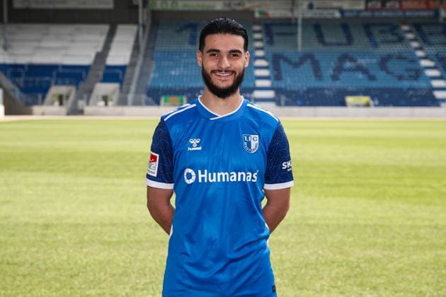 Mohammed El Hankouri (1. FC Magdeburg,11) - 2. Fußball Bundesliga Saison 2024-2025 Fototermin 1. FC Magdeburg mit Neuzugänge und Mannschaft im neuen Heimtrikot in der AVNET Arena in Magdeburg - Fußball,Mann,Männer,Deutschland,18.06.2024
