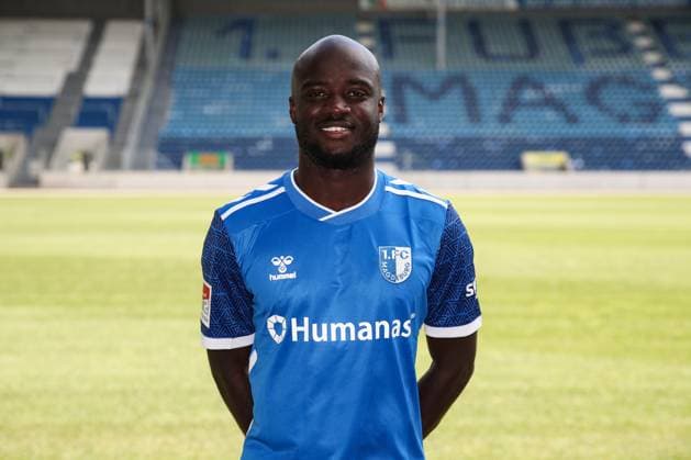 Amara Conde (1. FC Magdeburg,29) - 2. Fußball Bundesliga Saison 2024-2025 Fototermin 1. FC Magdeburg mit Neuzugänge und Mannschaft im neuen Heimtrikot in der AVNET Arena in Magdeburg - Fußball,Mann,Männer,Deutschland,18.06.2024