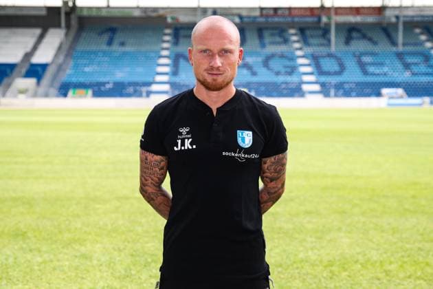 Athletiktrainer Jannik Kirchenkamp (1. FC Magdeburg) - 2. Fußball Bundesliga Saison 2024-2025 Fototermin 1. FC Magdeburg mit Neuzugänge und Mannschaft im neuen Heimtrikot in der AVNET Arena in Magdeburg - Fußball,Mann,Männer,Deutschland,18.06.2024