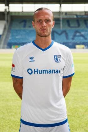 Torwart Dominik Reimann (1. FC Magdeburg,1) - 2. Fußball Bundesliga Saison 2024-2025 Fototermin 1. FC Magdeburg mit Neuzugänge und Mannschaft im neuen Heimtrikot in der AVNET Arena in Magdeburg - Fußball,Mann,Männer,Deutschland,18.06.2024