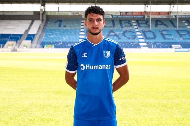 Daniel Elfadli (1. FC Magdeburg,6) - 2. Fußball Bundesliga Saison 2024-2025 Fototermin 1. FC Magdeburg mit Neuzugänge und Mannschaft im neuen Heimtrikot in der AVNET Arena in Magdeburg - Fußball,Mann,Männer,Deutschland,18.06.2024