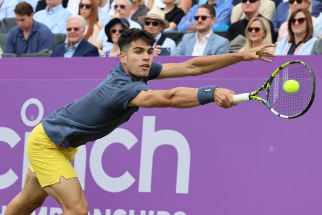 TENNIS - ATP, Tennis Herren Queen s Club Championships LONDON,ENGLAND,18.JUN.24 - TENNIS - ATP World Tour, Queen s Club Championships. Image shows Carlos Alcaraz (ESP).  GEPAxpictures xAlanxGrieves