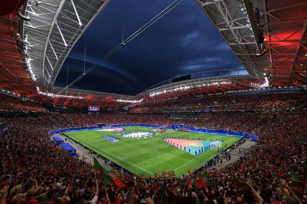 Football - UEFA EURO, EM, Europameisterschaft,Fussball 2024 - Group F - Portugal v Czech Republic 18th June 2024 - UEFA EURO 2024 - Group F - Portugal v Czech Republic - A general view of Football Stadium Leipzig - Photo: Simon Stacpoole Offside. Leipzig Germany Copyright: xSimonxStacpoolexOffside