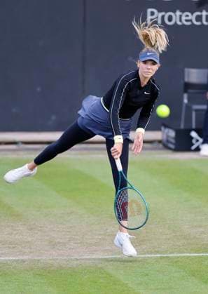 18th June 2024; Edgbaston Priory Club, Birmingham, England: Rothesay Tennis Classic Birmingham, Day 2; Katie Boulter (GBR) in her womens singles match against Anhelina Kalinina (UKR)  ActionPlus12656629 RogerxEvans