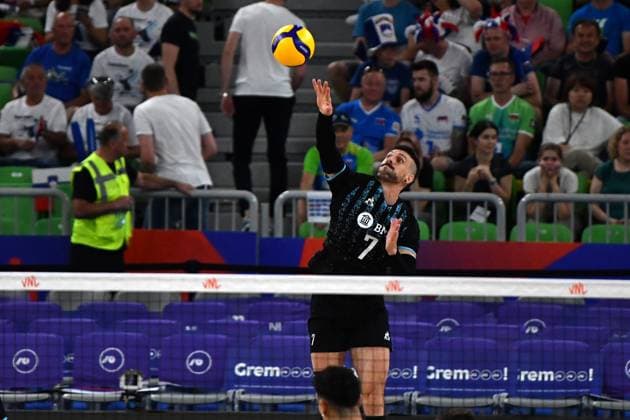 Ljubljana, Slovenia, June 18st 2024: Facundo Conte of Argentina in action during the FIVB Men s Volleyball Nations League match between Slovenia and Argentina at Arena Stozice, Ljubljana, Slovenia. (Natasa Kupljenik SPP) Copyright: xNatasaxKupljenikx xSPPx spp-en-NaKuSp-NNP_2908
