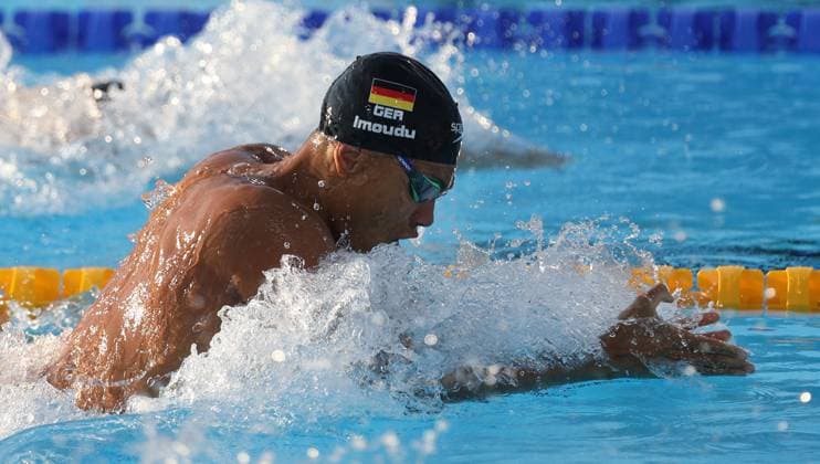Sport Bilder des Tages Schwimmen, EM in Belgrad, Melvin Imoudu holt Gold über 100 Meter Brust 18.06.2024 Belgrade(Serbia) European Aquatics Championships Swimming men s 200m breaststroke final Melvin Imoudu Germany :