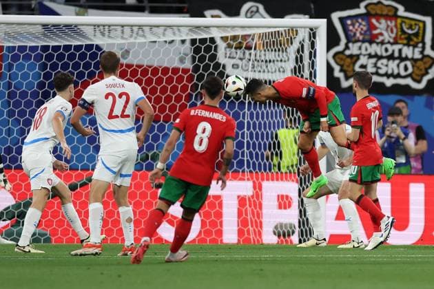 Leipzig Stadium Leipzig, Tuesday, June 18, 2024 UEFA EURO, EM, Europameisterschaft,Fussball 2024 Germany, Group F stage Matchday 1 Group F Portugal - Czechia, Torchance Cristiano Ronaldo (Portugal) Copyright: JoaquimxFerreira